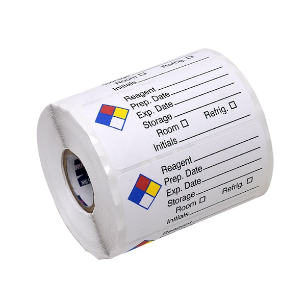 Label, Reagent/prep date/exp.date/storage/initals 1-7/16" x 3"